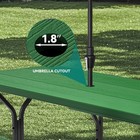 Taus 6ft Heavy-duty Outdoor Picnic Table With Wood-like Tabletop  Steel Frame