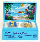 Barbados Caribbean Boxed Shot Glass Set  set Of 2 