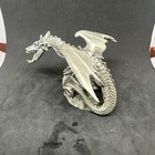 Vintage 1987 Hudson Fine Pewter Dragon Figurine With Crystal Eyes Usa