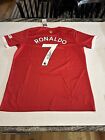 Cristiano Ronaldo Signed Manchester United Soccer Jersey Auto Bas Hologram Sz Xl