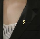Lightning Bolt Brooch Pin Stainless Steel Lapel Badge Men Women Gift