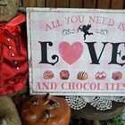 Shabby Primitive Antique Vintage Victorian Style Valentine Love Chocolate Sign