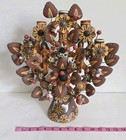 Mexican Terracotta Pottery Tree Of Life Candelabra  Garden Of Eden Folk Art 