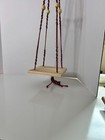 Handmade Macram   Plant Hanger With Maple Shelf Boho Rust Color 39  Long Boho