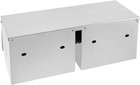 Double Roll Toilet Paper Holder Dispenser With Shelf Storage Brushed Steel