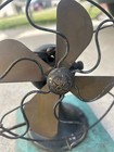 Antique 1920s General Electric Brass 4 Blade Fan Small Personal 6    Mounted