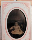 3 Antique Tintype Photos Baby W  Doll_3 Women_girl 16 Yrs 1878 Framed