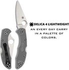 Spyderco Delica 4 Lightweight Knife Vg-10 Steel Plain Edge Blade -gray C11fpgy