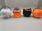 Vintage Lot Of Four Mini Blow Mold Halloween Pails Three And A Half Inches