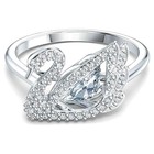 Swarovski Women s Ring Dancing Swan Rhodium Plated And Crystal Size 6 75 5520712