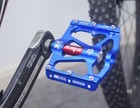 Aluminum Road Mtb Mountain Bike Xc Bicycle Pedal 3 Bearings Flat Pedals Blue