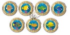 Coral Fishes 2nd Edition Set  Cook Islands 2000  7 X 5 Cents Colorized Coins Set