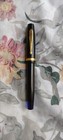 Waterman s Black Resin With Blue End Fountain Pen  14k Gold M Flex Nib Canada 