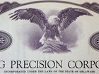 1961 Sterling Precision Corp Stock Certificate 50 Shares Bald Eagle Abnc
