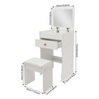 White Vanity Table Makeup Vanity Desk With Storage   Stool   Mirror For Bedroom