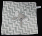 Carters Elephant Security Blanket Baby Lovey Gray White Chevron Stripes 2017