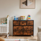 7 Drawer Dresser For Bedroom  Wide Fabric Storage Tower With Wooden Top And Meta