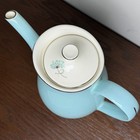 Vintage 1950s Taylor Smith   Taylor Aqua Teapot Atomic Floral Platinum Trim
