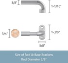 2 Pack Screwed Sash Curtain Rod 18-30 Inch Adjustable French Door Curtain Rods