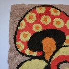 Vintage 1970 s Latch Hook Mushroom Rug Wall Hanging Retro Mid Century Home Decor