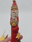 6 Primitive Country Santa Claus Christmas Ornaments Mixed Materials  group C 