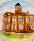 Vintage Leitchfield  Kentucky Court House Souvenir China Plate Ceramic 8 Inch