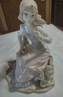 Tengra Porcelain Girl With A Squirrel On A Log Handmade In Spain Valencia