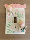 Vintage 60 s Originals Irmi Wood Nursery Light Switch Plates Angels Toy Soldier