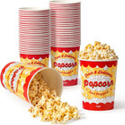 25 Pack Disposable Popcorn Buckets 32oz Paper Snack Cups Movie Night Party Cup