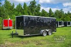 New 2025 7 X 16 7x16 V-nosed Enclosed Cargo Motorcycle Trailer Ramp   Side Door