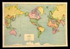 1942 World Map Wall Art Original Atlas Colorful Vichy France Greater Germany