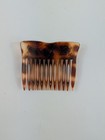 Vintage Faux Tortoise Shell Hair Comb Gold Rose Detail Made In France