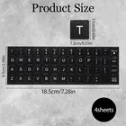 4 Pcs Universal English Keyboard Stickers  Black Background And White Lettering