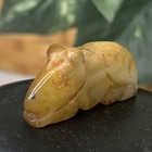 Antique Chinese Hand Carved Yellow Jade Rat Pendant Bead Animal Carving 1 1 x  5