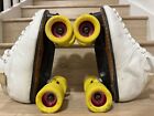 Riedell 595 Mens Size 7 Woman   s Size 8 Black Diamond Plate Power Plus Wheels