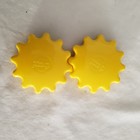 Vtg Ambi Toys Smiley Twin Sun Rattle Baby Kids Gear Shape Yellow Face Video