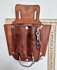 Vintage Klein Tools Buhrke Leather Lineman   s Tool Pouch W  Chain hammer Loop Usa