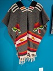 100  Wool Poncho With Beautiful Tribal Print One Size Fits Most Unisex
