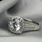 2 27ct Lab-created Round Diamond Engagement Wedding Ring In 14k White Gold