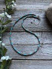 Southwestern Sterling Silver Turquoise 4mm Pearls Bead Necklace  18 Inch  Gift