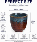 New 2 Pack 5 Oz Japanese Ceramic Tea Cups Asian Teacups Peacock Tail Design New