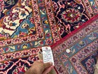 10x14 Red Antique Oriental Rug Old Worn Vintage Blue Pink Navy Big Handmade Wool