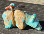 Native American Zuni Turquoise Bear Fetish With Bundle H 1    X L 1 5   