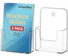Brochure Holder Wall Mount 6x9 Acrylic Trifold 2 Pack Clear Literature Display