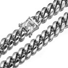 6-22mm Mens Hip Hop Stainless Steel Miami Cuban Link Chain Necklace Silver Color