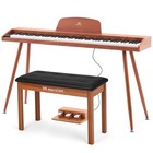 Brown 88keys Digital Piano Semi Weighted Electric Keyboard 3pedal usb midi bench