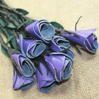 Real Genuine Cow Hide Leather Flogger 9 Braided Falls   Purple Roses Heavy Duty
