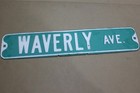 Authentic Road Sign Waverly Ave Real Street Vintage Retired Sign Avenue