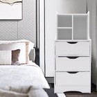 3 Drawers Nightstand Storage Modern Wood End Table Bedside Night Table