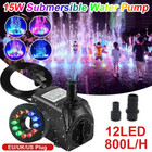 Submersible Water Pump With 12 Led 16w Lights For Fountain Pool Garden Pond Tank